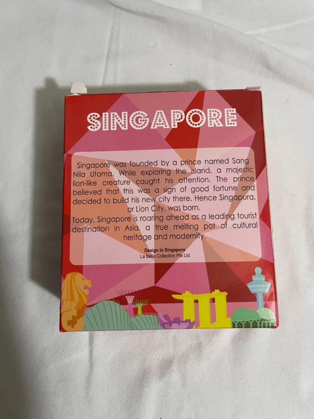 Singapore Merlion Fruit Pick Holder 6 Cocktail Forks Boxed Souvenir Set